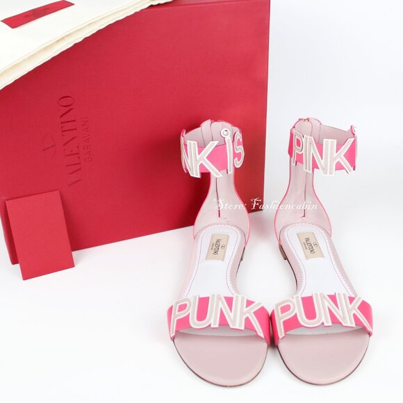 NEW VALENTINO GARAVANI Pink Leather Sandals - Chic Style From Office to Weekend - Picture 6 of 15